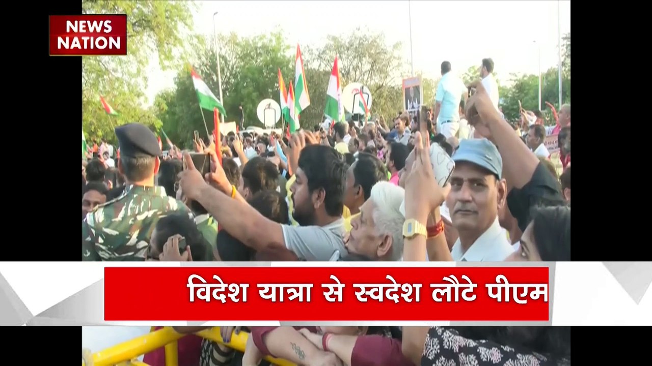 PM MODI : विदेश यात्रा से लोटे पीएम मोदी, दिल्ली एयरपोर्ट पर नड्डा ने किया जोरदार स्वागत