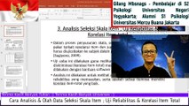 Cara Analisis & Olah Data Seleksi Skala Item ; Uji Reliabilitas & Korelasi Item Total