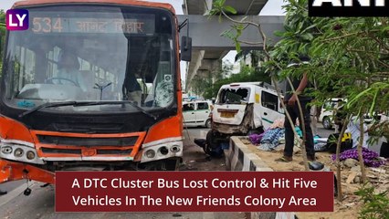 Delhi Road Accident: One Dead, Five Injured After DTC Bus Driver Loses Control, Hits Several Vehicles In New Friends Colony