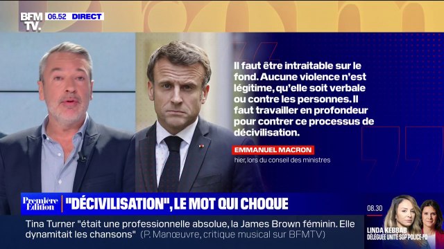 ÉDITO - Emmanuel Macron tente de reprendre la main sur la montée des violences qu'il qualifie de décivilisation , un terme polémique