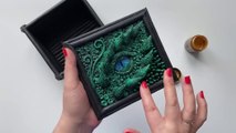 DIY Beautiful box made from recycled book pages | 3d dragon eye made of modelling clay
