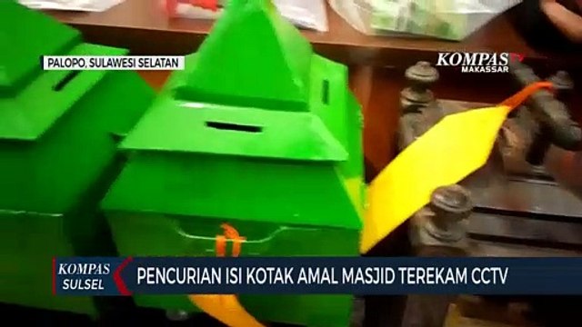 Pencurian Isi Kotak Amal Masjid Terekam CCTV