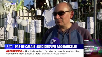 "Ça fait peur pour nos enfants": l'émotion des parents d'élèves du collège du Pas-de-Calais où une élève harcelée s'est suicidée