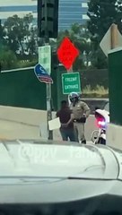 Bons samaritanos salvam polícia de trânsito de desacato na estrada