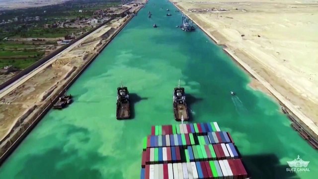 Suez Canal authority refloats 623 foot stranded ship allowing trade to continue through the busy waterway