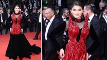 Cannes Red Carpet 2023 : Urvashi Rautela Red Black Gown Look Viral, अतरंगी अवतार में...| Boldsky