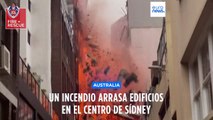 Un edificio de siete plantas se derrumba en Sídney por un incendio en riesgo de propagarse