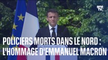 L'hommage d'Emmanuel Macron aux trois policiers morts dans le Nord