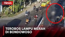 Viral! Terobos Lampu Merah di Bondowoso, Pengemudi Motor Terjungkal