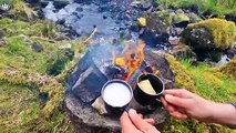 King of all CHICKEN BURGERS (beautiful nature relaxing sounds Camping ASMR)