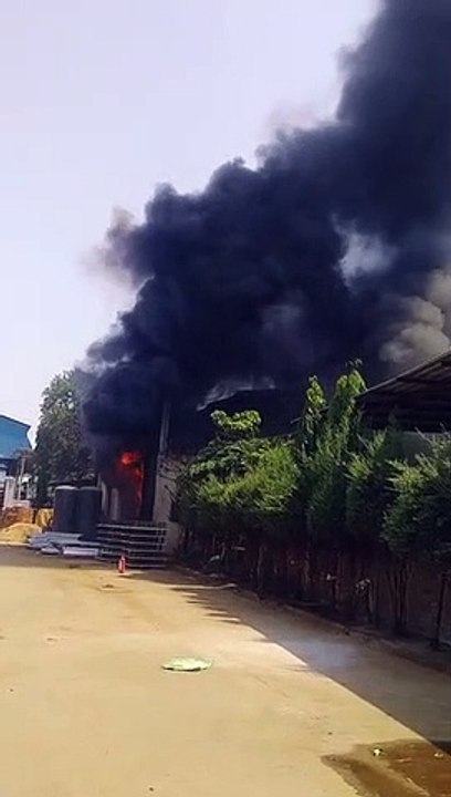 वीडियो देखें....फैक्ट्री में आग की लपटें, धुआं भरने से युवक की गई जान