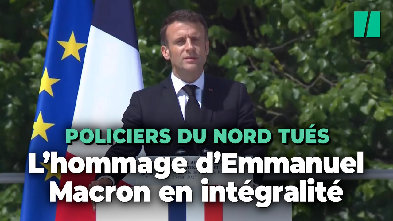Emmanuel Macron a rendu hommage à Roubaix aux trois policiers tués, l'intégralité de son discours