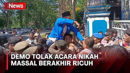 Diwarnai Adu Jotos, Demo Tolak Acara Nikah Massal di Lombok Barat Ricuh
