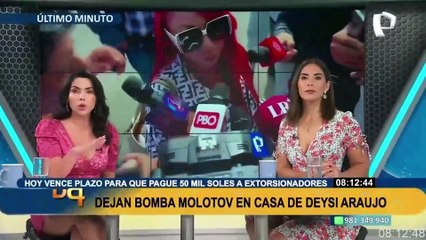 Dejan bomba molotov en casa de Deysi Araujo en plena transmisión EN VIVO “Lo han prendido”