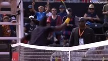 Mikael Ymer: Furious tennis player smashes racket on umpire’s chair at Lyon Open