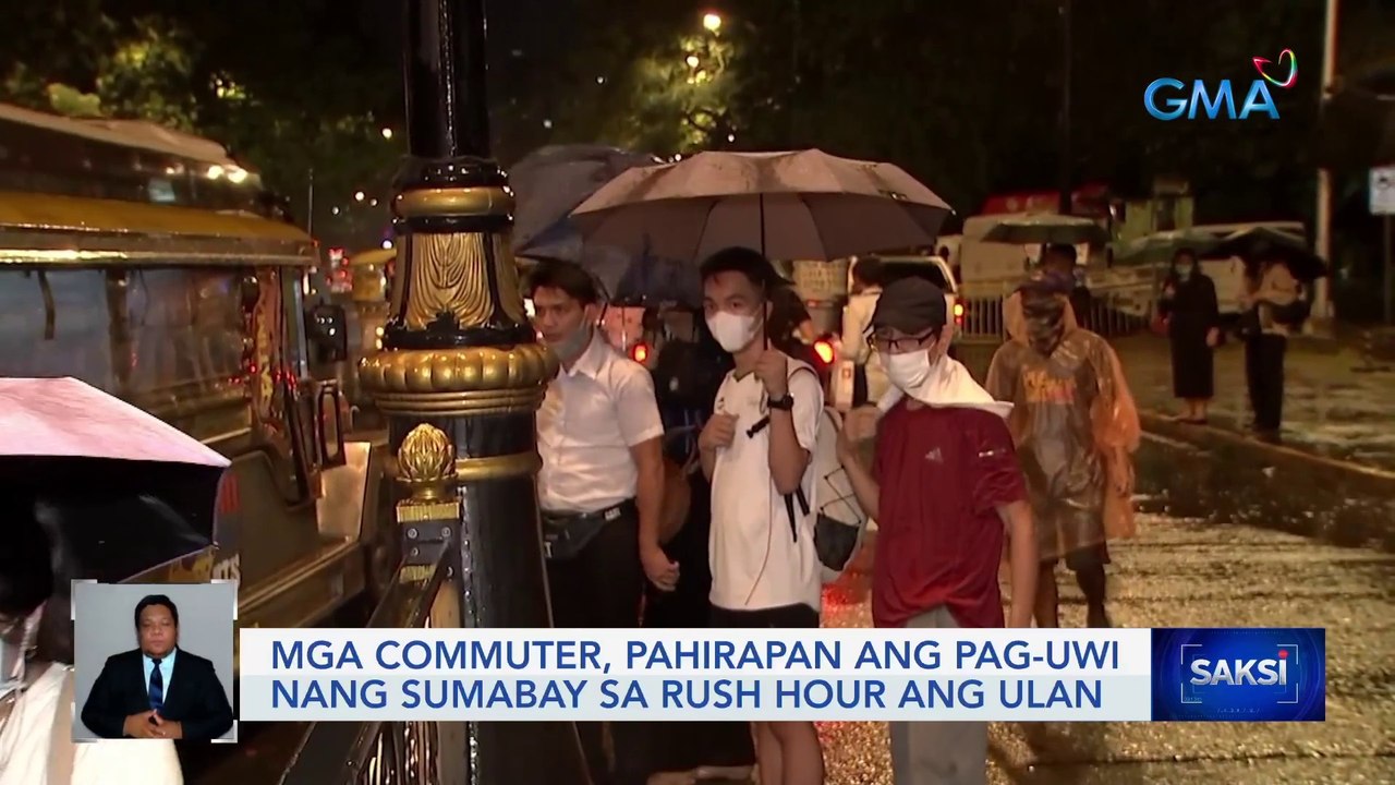 Mga commuter, pahirapan ang pag-uwi nang sumabay sa rush hour ang ulan | Saksi
