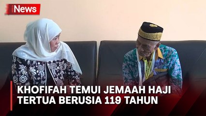Gubernur Khofifah Temui Harun, Jemaah Calon Haji Tertua Berusia 119 Tahun