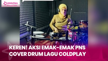 Keren! Aksi Emak-Emak PNS Cover Drum Lagu Coldplay