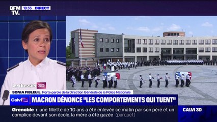 Hommage aux trois policiers décédés: "Nous sommes tous éprouvés dans nos rangs face à ce drame" admet Sonia Fibleuil (Direction Générale de la Police Nationale)