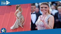 Cannes 2023 : éblouissante dans une robe argentée, Sylvie Tellier chute en montant les marches