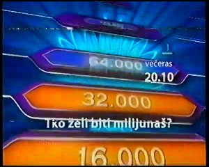 HRT 1 03.01.2010. - Reklame, najave, vrijeme i kviz Tko želi biti milijunaš? (dio)