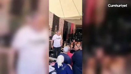 İmamoğlu ile kendisini 'PKK ile işbirliği yapmak'la suçlayan esnaf tartıştı