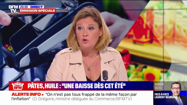 Inflation alimentaire: Mi-juin, un nouveau rapport de l'Inspection Générale des Finances expliquera qui a le plus bénéficié de cette inflation indique Olivia Grégoire
