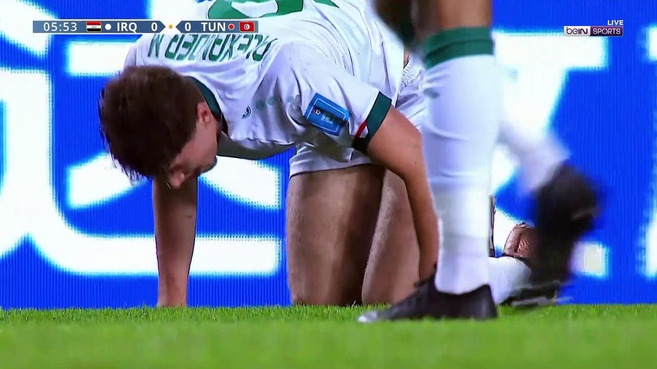 الشوط الاول مباراة العراق وتونس كأس العالم للشب...