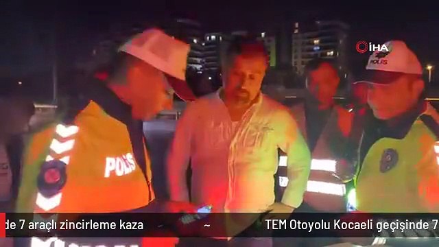 TEM Otoyolu Kocaeli geçişinde 7 araçlı zincirleme kaza