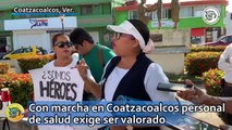 ¿Héroes o esclavos? Con marcha en Coatzacoalcos personal de salud exige ser valorado