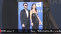 Cannes Film Festivali'ne giden Hakan Sabancı ve Hande Erçel birlikte poz verdi