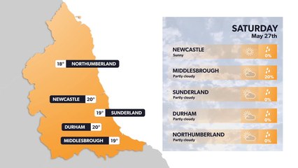 Newcastle weather forecast 26 May and weekend
