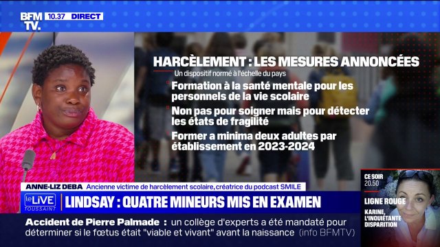 Harcèlement scolaire: pour Anne-Liz Deba, ancienne victime, on se retrouve toujours bloqués par l'administration des écoles