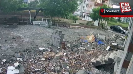 Osmaniye'de depremden hasar gören binadan hırsızlık kamerada