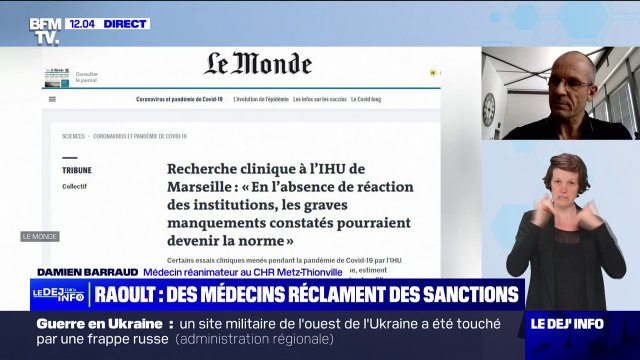 J'aimerais que la justice se saisisse du dossier pleinement : le médecin Damien Barraud soutient la tribune accusant Didier Raoult