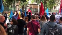 Protesta questa mattina da parte dei dipendenti Amap davanti alla sede della prefettura di Palermo