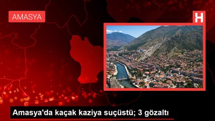 Amasya'da kaçak kaziya suçüstü; 3 gözaltı
