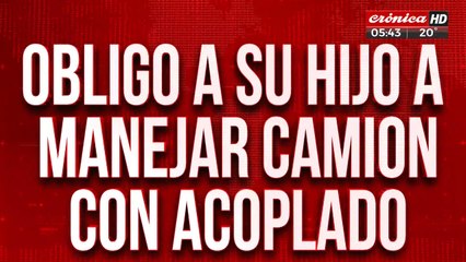 ¡Obligó a su hijo de 8 años a manejar un camión con acoplado!