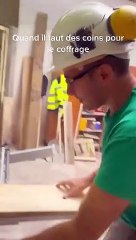 Réalisation de coins pour faire un coffrage