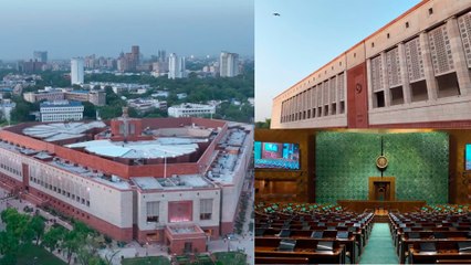 പുതിയ  പാർലമെന്റിന്റെ ഫസ്റ്റ് ലുക്ക് പുറത്ത് വിട്ട് മോദിജി,