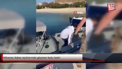 Mikonos Adası açıklarında göçmen botu battı