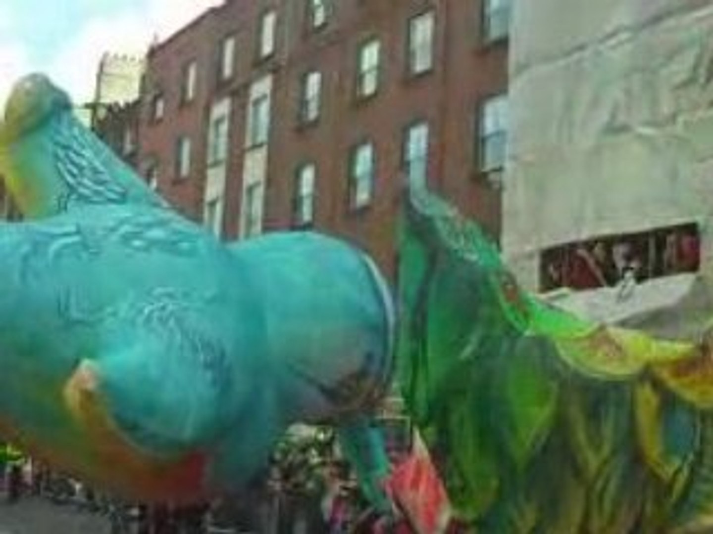 ⁣St. Patrick's Day Parade, Dublin Ireland, Giant bird floats