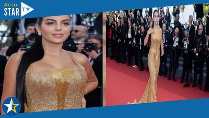 Georgina Rodriguez à Cannes : la femme de Cristiano Ronaldo illumine le tapis rouge en robe dorée in