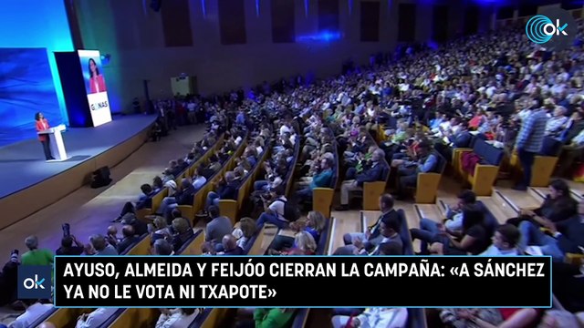 Ayuso, Almeida y Feijóo cierran la campaña: «A Sánchez ya no le vota ni Txapote»