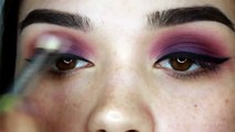 purple gold brown eye makeup tutorial