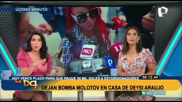 Dejan bomba molotov en casa de Deysi Araujo mientras ella denunciaba en vivo a extorsionadores