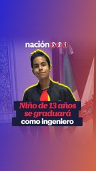 Niño de 13 años se graduará como ingeniero
