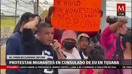 Migrantes se manifestaron frente al consulado de EU en Tijuana