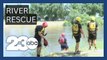 KCFD Swift Water Rescue Team demonstrates rescue techniques