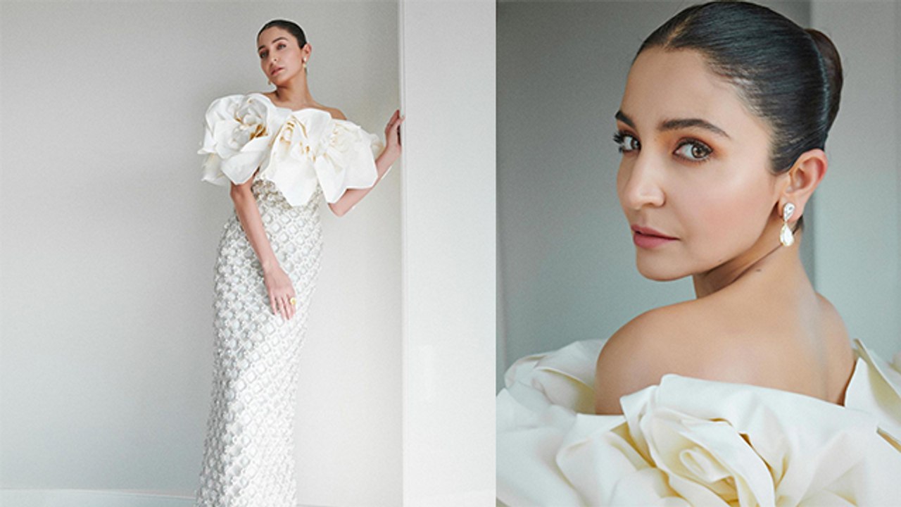 Cannes 2023 Red Carpet : Anushka Sharma Off White Off Shoulder Gown में Cannes Debut Look Viral |